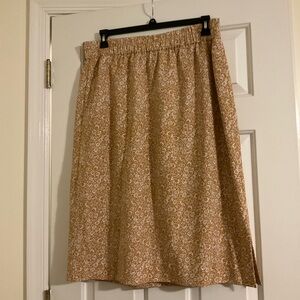 J. Crew Factory Tan Floral A-Line Skirt